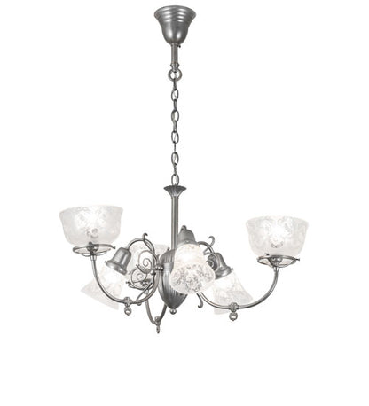 30" Wide Gas & Electric 6 Light Chandelier
