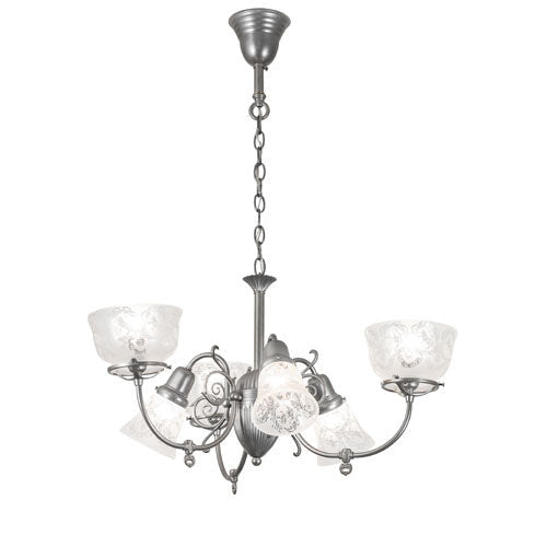30" Wide Gas & Electric 6 Light Chandelier