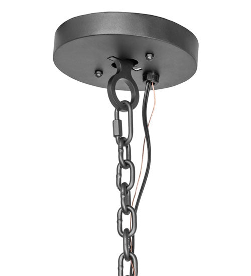48" Wide Barrel Stave Metallo 10 Light Chandelier