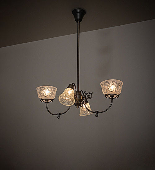 29" Wide Revival Gas & Electric 4 Light Chandelier