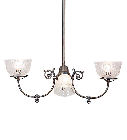29" Wide Revival Gas & Electric 4 Light Chandelier
