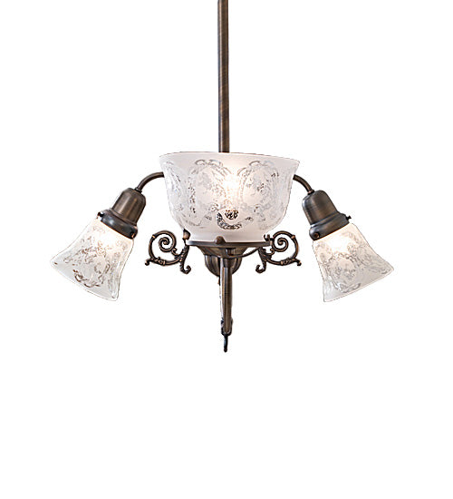 29" Wide Revival Gas & Electric 4 Light Chandelier