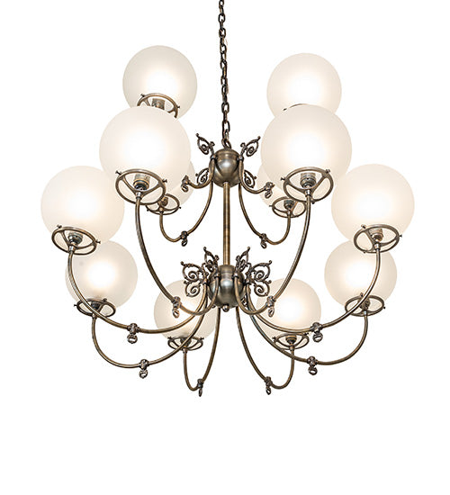 40" Wide Revival Gas & Electric 12 Light Chandelier