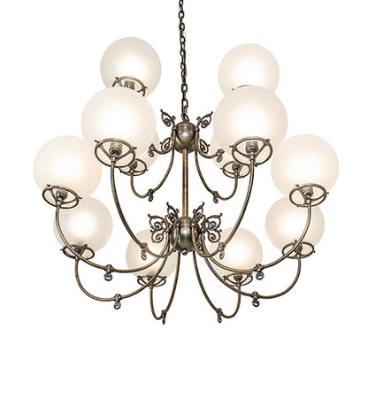40" Wide Revival Gas & Electric 12 Light Chandelier