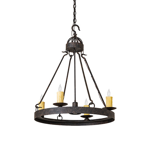 28" Wide Lakeshore 4 Light W/Downlight Chandelier