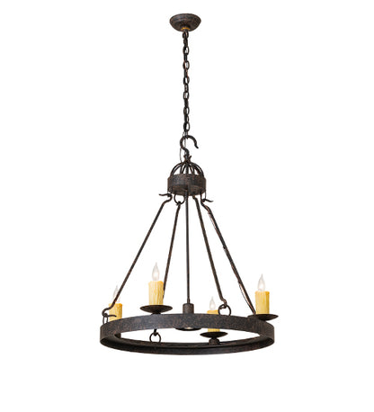 28" Wide Lakeshore 4 Light W/Downlight Chandelier