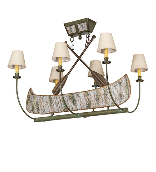 35" Long Canoe 4 Light Chandelier by Meyda Lighting