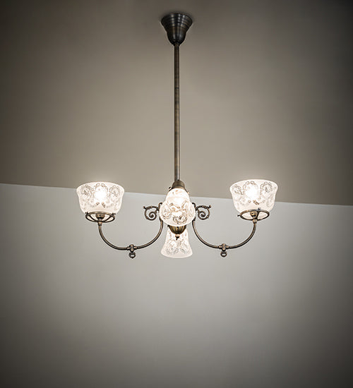 28" Wide Revival Gas & Electric 4 Light Chandelier