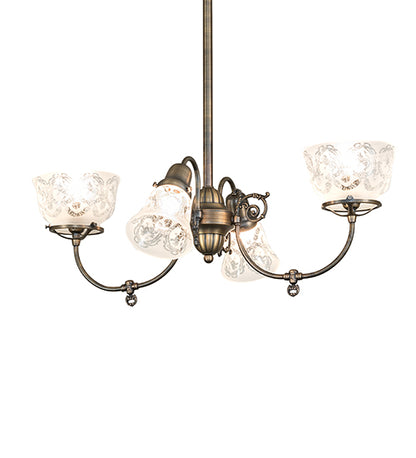 28" Wide Revival Gas & Electric 4 Light Chandelier