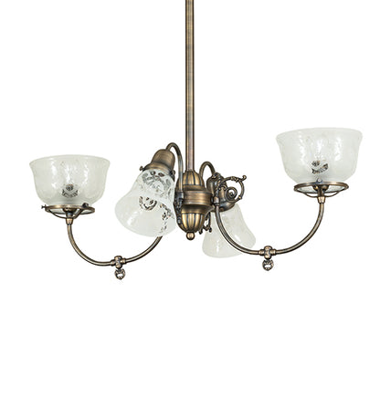 28" Wide Revival Gas & Electric 4 Light Chandelier
