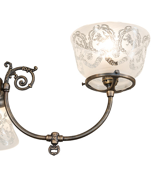 28" Wide Revival Gas & Electric 4 Light Chandelier