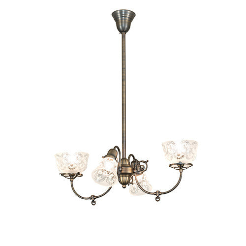 28" Wide Revival Gas & Electric 4 Light Chandelier