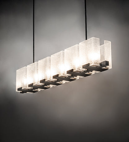 60" Long Ice Cube 6 Light Oblong Chandelier by Meyda Lighting