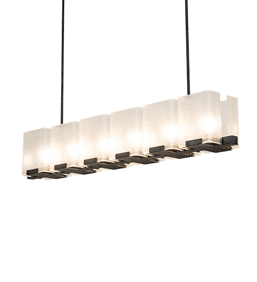 60" Long Ice Cube 6 Light Oblong Chandelier by Meyda Lighting