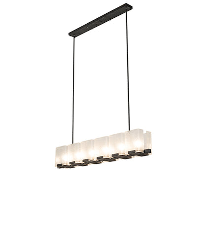 60" Long Ice Cube 6 Light Oblong Chandelier by Meyda Lighting