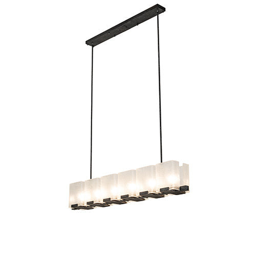 60" Long Ice Cube 6 Light Oblong Chandelier by Meyda Lighting