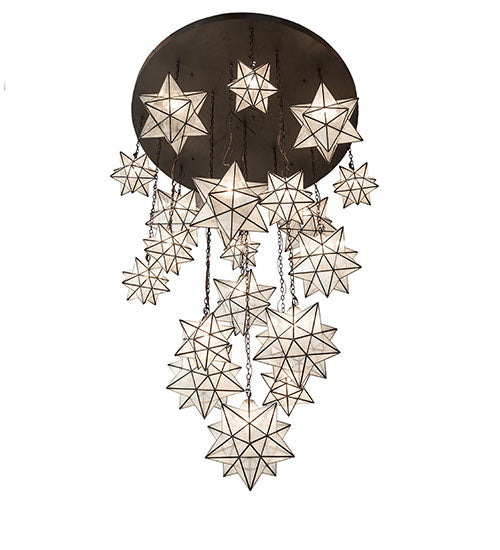 72" Wide Moravian Star 19 Light Cascading Chandelier by Meyda Lighting