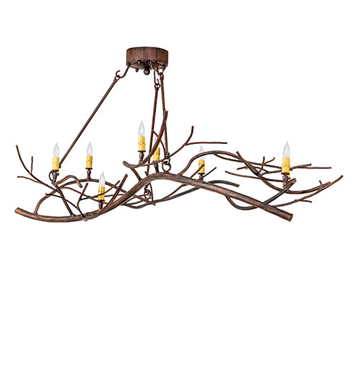 57" Long Winter Solstice 8 Light Oblong Chandelier