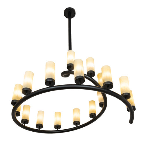 60" Wide French Horn 17 Light Chandelier