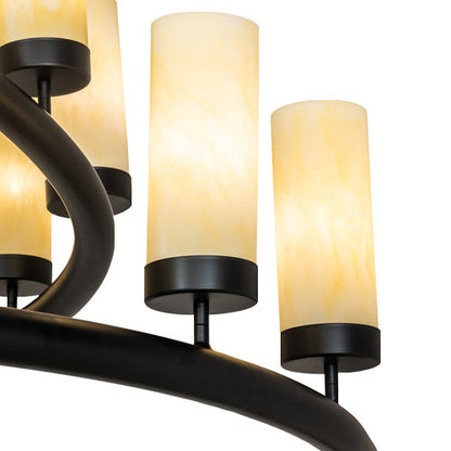 60" Wide French Horn 17 Light Chandelier