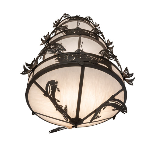 58" Wide Catch of the Day Trout Three Tier Chandelier