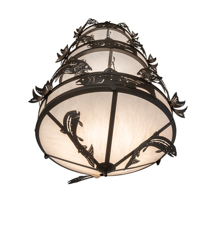 58" Wide Catch of the Day Trout Three Tier Chandelier