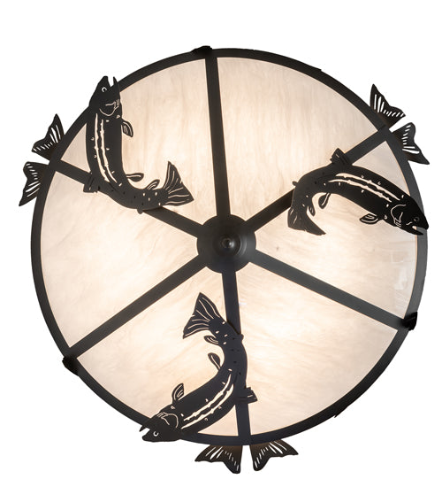 58" Wide Catch of the Day Trout Three Tier Chandelier