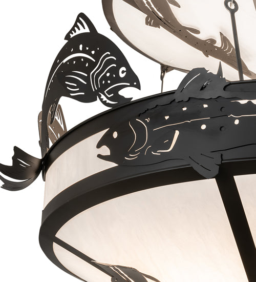 58" Wide Catch of the Day Trout Three Tier Chandelier