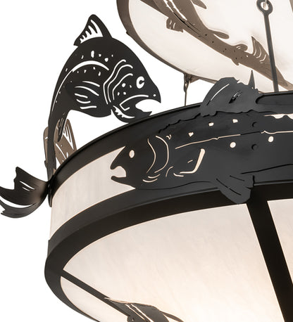 58" Wide Catch of the Day Trout Three Tier Chandelier