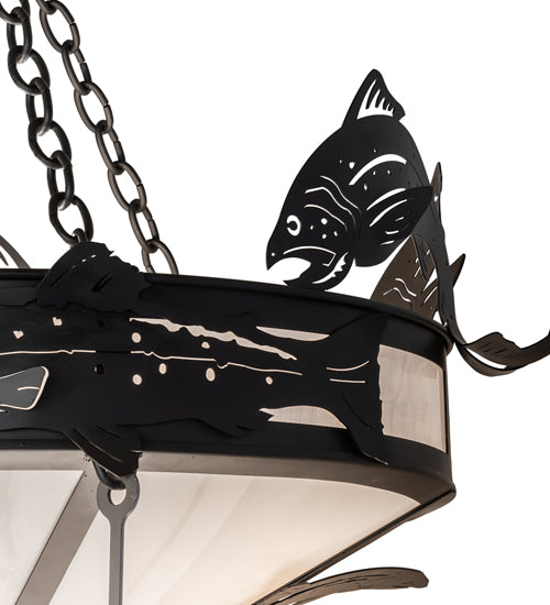 58" Wide Catch of the Day Trout Three Tier Chandelier