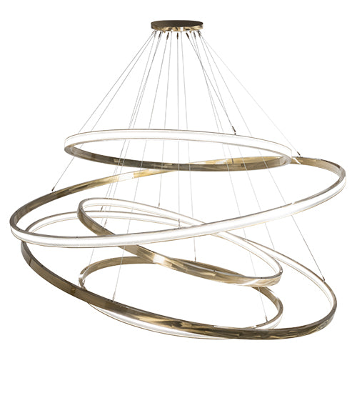 84" Wide Anillo 5 Ring Cascading Chandelier