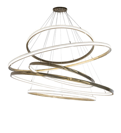 84" Wide Anillo 5 Ring Cascading Chandelier