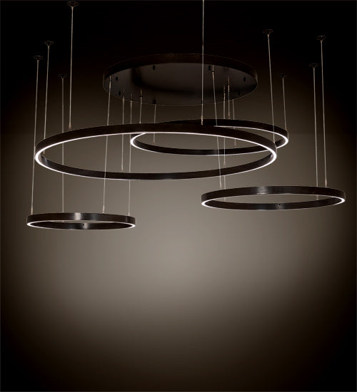 87" Wide Anillo 4 Ring Pendant by Meyda Lighting