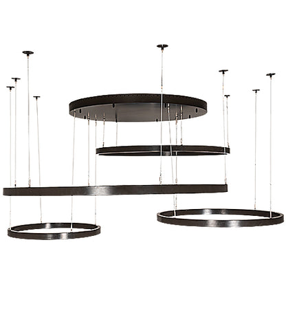 87" Wide Anillo 4 Ring Pendant by Meyda Lighting