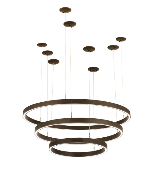 48"W Anillo Halo 3 Ring Cascading Pendant by Meyda Lighting