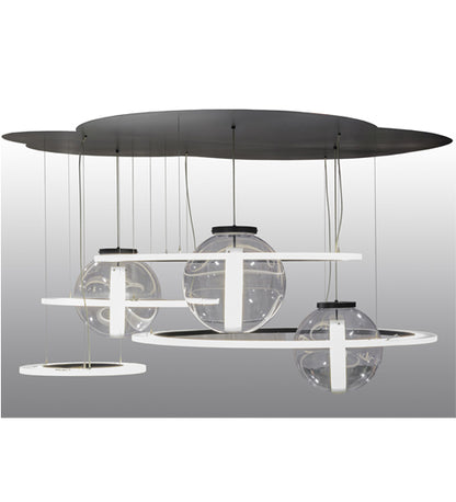 84" Wide Anillo Bola 4 Ring LED Cascading Pendant by Meyda Lighting