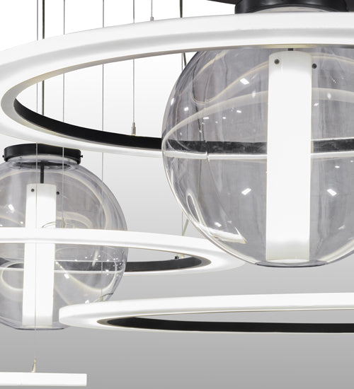 84" Wide Anillo Bola 4 Ring LED Cascading Pendant by Meyda Lighting
