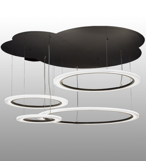 84" Wide Anillo 4 Ring LED Cascading Pendant by Meyda Lighting