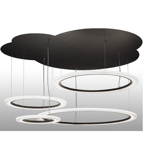 84" Wide Anillo 4 Ring LED Cascading Pendant by Meyda Lighting