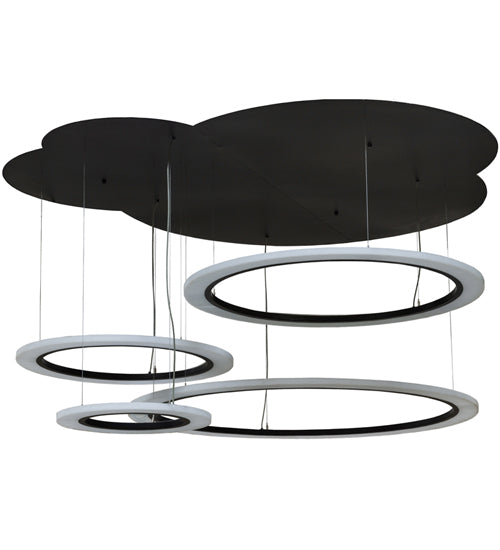 84" Wide Anillo 4 Ring LED Cascading Pendant by Meyda Lighting