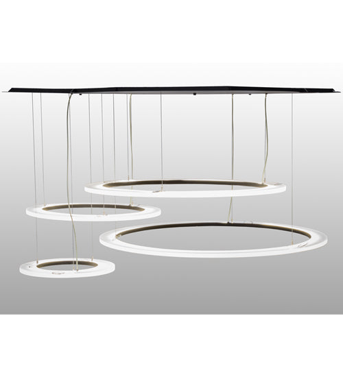 84" Wide Anillo 4 Ring LED Cascading Pendant by Meyda Lighting