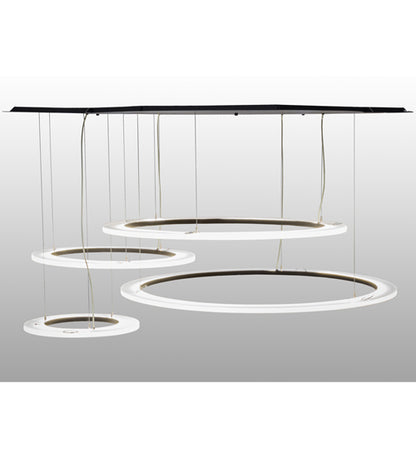 84" Wide Anillo 4 Ring LED Cascading Pendant by Meyda Lighting