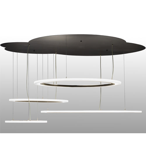 84" Wide Anillo 4 Ring LED Cascading Pendant by Meyda Lighting