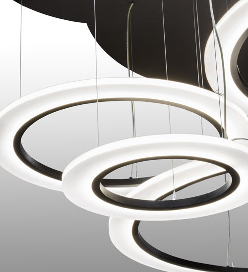 84" Wide Anillo 4 Ring LED Cascading Pendant by Meyda Lighting