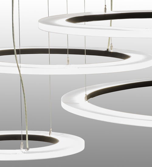 84" Wide Anillo 4 Ring LED Cascading Pendant by Meyda Lighting