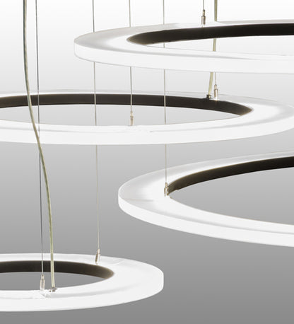 84" Wide Anillo 4 Ring LED Cascading Pendant by Meyda Lighting