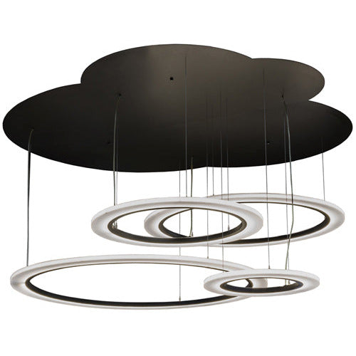 84" Wide Anillo 4 Ring LED Cascading Pendant by Meyda Lighting