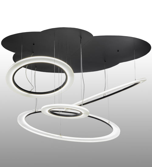 84" Wide Anillo Tilt 4 Ring LED Cascading Pendant by Meyda Lighting