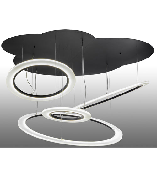 84" Wide Anillo Tilt 4 Ring LED Cascading Pendant by Meyda Lighting