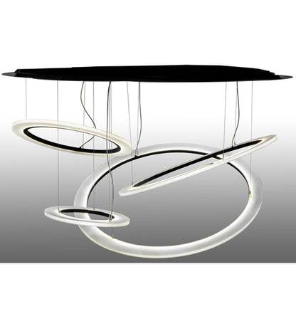 84" Wide Anillo Tilt 4 Ring LED Cascading Pendant by Meyda Lighting